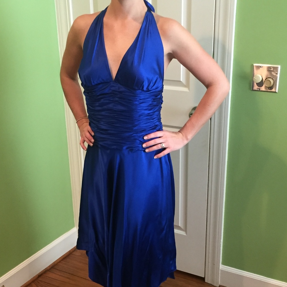Blue Halter Cocktail dress